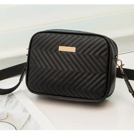 Fekete (17) Műbőr Válltáska Kistáska 13x18x5cm