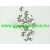 Fekete Virágos Porcelán Gyöngy 10mm