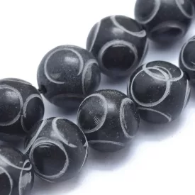 Fekete Xiuyan Jade Ásványgyöngy 10mm
