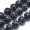 Fekete Xiuyan Jade Ásványgyöngy Gyöngyfüzér 12mm