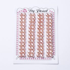   Félig Átfúrt Barack Színű Kagyló Gyöngy Fülbevaló Alap 6x7mm