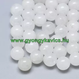 Félig Fúrt Natur Fehér Jade Ásványgyöngy 8mm