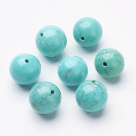 Félig Átfúrt Türkiz Howlit Ásványgyöngy 10mm