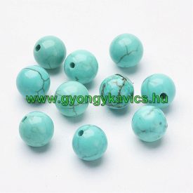 Félig Átfúrt Türkiz Howlit Ásványgyöngy 6mm
