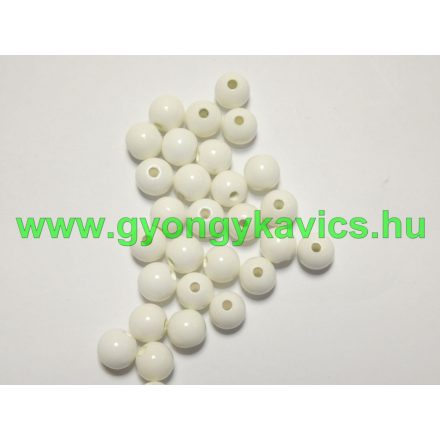 Fényes Fehér Porcelán Gyöngy 6mm