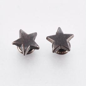   Fényes Fekete Színű Csillag Szegecs Táskadísz Karkötő 8mm