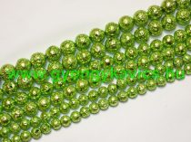 Fényes Zöld Lávakő Ásványgyöngy 10mm