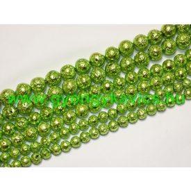 Fényes Zöld Lávakő Ásványgyöngy 8mm