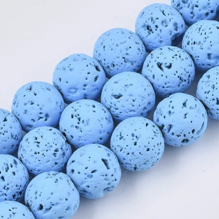 Festett Kék Lávakő Ásványgyöngy 10mm