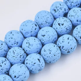 Festett Kék Lávakő Ásványgyöngy 8mm