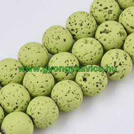 Festett Lime Zöld Lávakő Ásványgyöngy 10mm