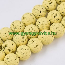 Festett Sárga Lávakő Ásványgyöngy 8mm