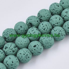 Festett Zöld Lávakő Ásványgyöngy 6mm
