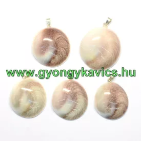 Fosszilis Kagyló Medál 33-52x10-16mm