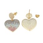 Arany Színű Cirkónia Strasszos Szív Fülbevaló