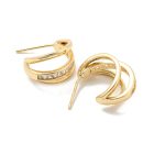 Arany Színű Cirkónia Strasszos Fülbevaló