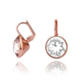 Rózsaarany Színű Cirkónia Strasszos Fülbevaló