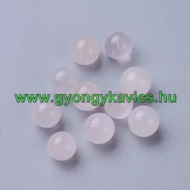 Fúratlan Rózsakvarc Ásványgyöngy 10mm