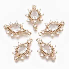Rózsaarany Színű Cirkónia Strasszos Medál 24,5x16,5mm