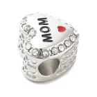 Arany Színű Nemesacél Strasszos Szív Mom Anya Charm 11,5x12,5x8mm