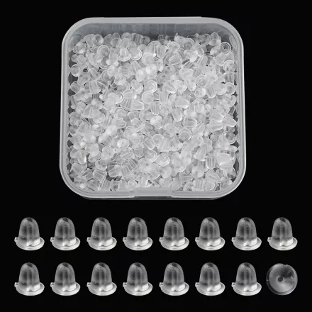 Szilikon Gumi Gumis Fülbevaló Dugó 4x4mm Lyuk 0,5mm (500db)