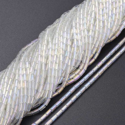 Gyöngyház Galvanizált Üveggyöngy Oszlop 5x2,5mm