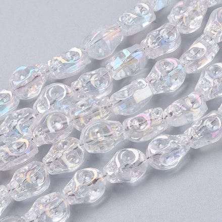 Gyöngyház Koponya Üveggyöngy Gyöngyfüzér 10x8x6-7mm