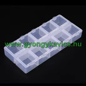   Gyöngytároló Műanyag Téglalap Doboz Gyöngyfűzéshez 10 Fakkos 6x13x2cm