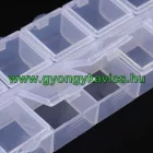 Gyöngytároló Műanyag Téglalap Doboz Gyöngyfűzéshez 10 Fakkos 6x13x2cm