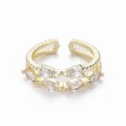 16K Aranyozott Cirkónia Strasszos Gyűrű