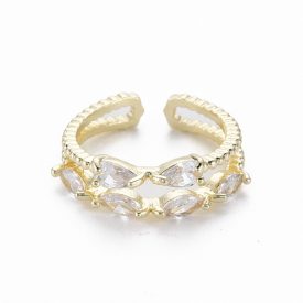 16K Aranyozott Cirkónia Strasszos Gyűrű