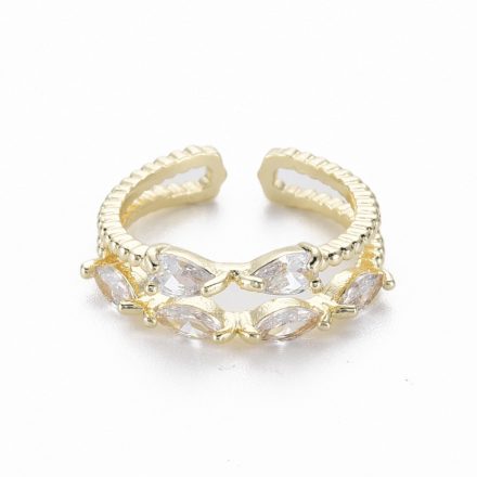 16K Aranyozott Cirkónia Strasszos Gyűrű