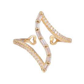 Arany Színű Cirkónia Strasszos Gyűrű