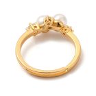 18K Aranyozott Cirkónia Strasszos Kagyló Gyöngyös Gyűrű