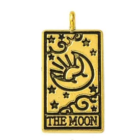   Arany Színű The Moon Hold (10) Tarot Kártya Medál 26x13mm