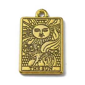 Arany Színű The Sun Nap (3) Tarot Kártya Medál 23,3x14mm