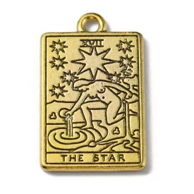   Arany Színű The Star Csillag (4) Tarot Kártya Medál 23,3x14mm