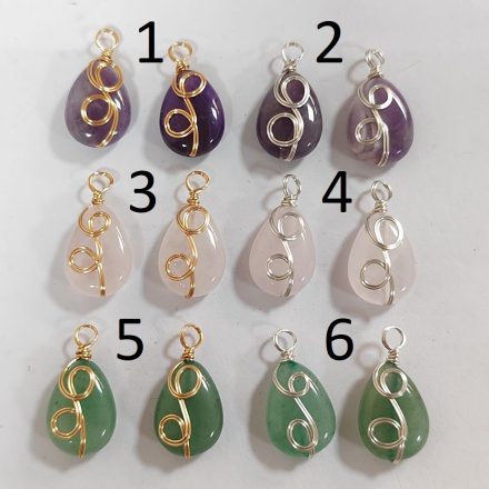 Ezüst Színű Ametiszt (2) Ásvány Medál 25x13x7mm