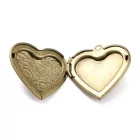Bronz Színű Szív Kinyitható Fénykép Fotó Tartó Medál 29x28,5x7mm