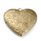 Bronz Színű Szív Kinyitható Fénykép Fotó Tartó Medál 29x28,5x7mm