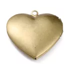 Bronz Színű Szív Kinyitható Fénykép Fotó Tartó Medál 29x28,5x7mm