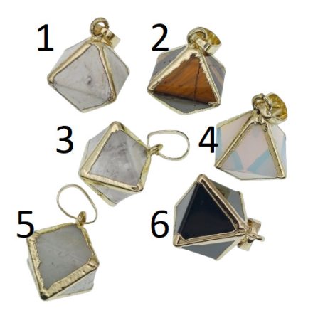 Arany Színű Bicon Tigrisszem (2) Ásvány Medál 19-20x19x19mm