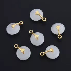 Arany Színű Fehér Üveg Medál 16,5x12x6,5mm