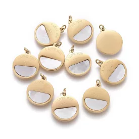   Arany Színű Nemesacél I Love You Szeretlek Kagyló Berakásos Medál 12x11,5mm
