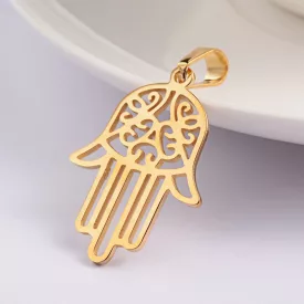 Arany Színű Nemesacél Hamsa Kéz Medál 30,5x21,5mm