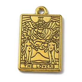   Arany Színű The Lovers Szerelmesek (1) Tarot Kártya Medál 23,3x14mm