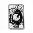Fekete Fehér Színű Akril Műanyag (3) The Sun Nap Macska Cica Tarot Kártya Medál 39x24mm