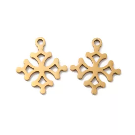 Arany Színű Nemesacél Kereszt Medál 16x14mm