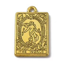  Arany Színű The World Világ (2) Tarot Kártya Medál 23,3x14mm