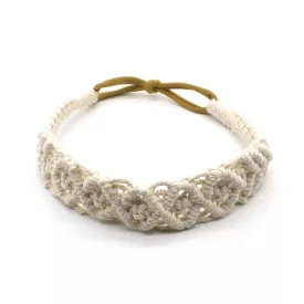 Bézs Színű Kézzel Fonott Pamut Hajpánt